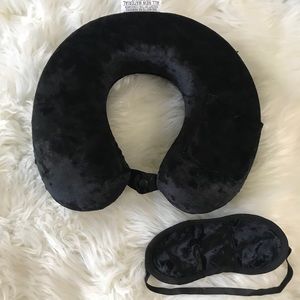 Velvety Soft Travel Pillow with Sleep Mask